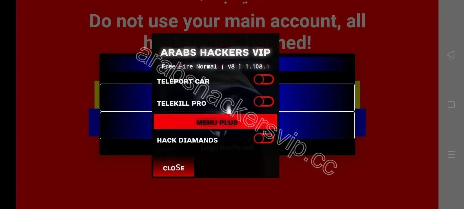 Screenshot of Arabs Hackers VIP Free Fire Hackers