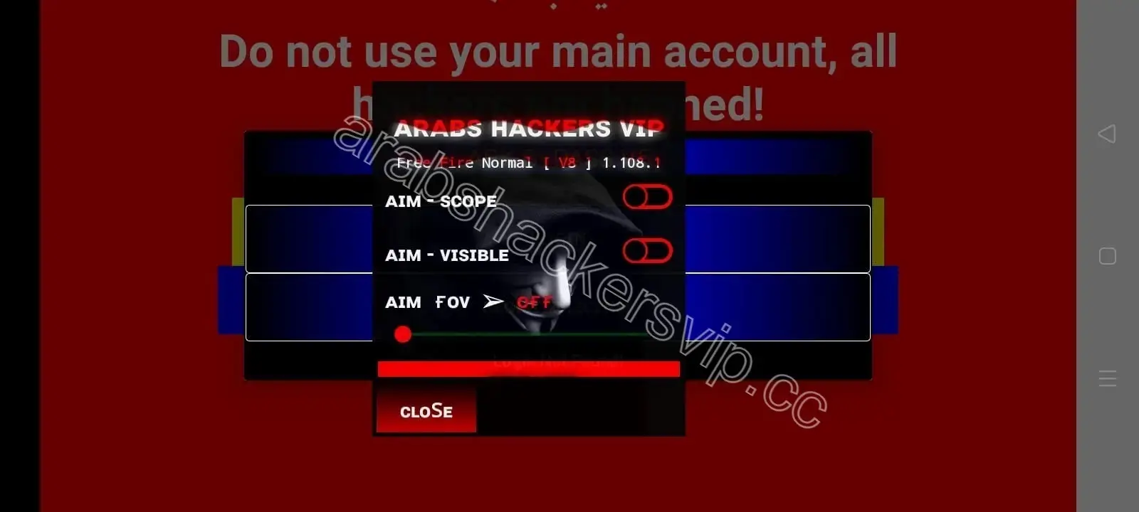 Screenshot of Arabs Hackers VIP Free Fire VIP Hackers